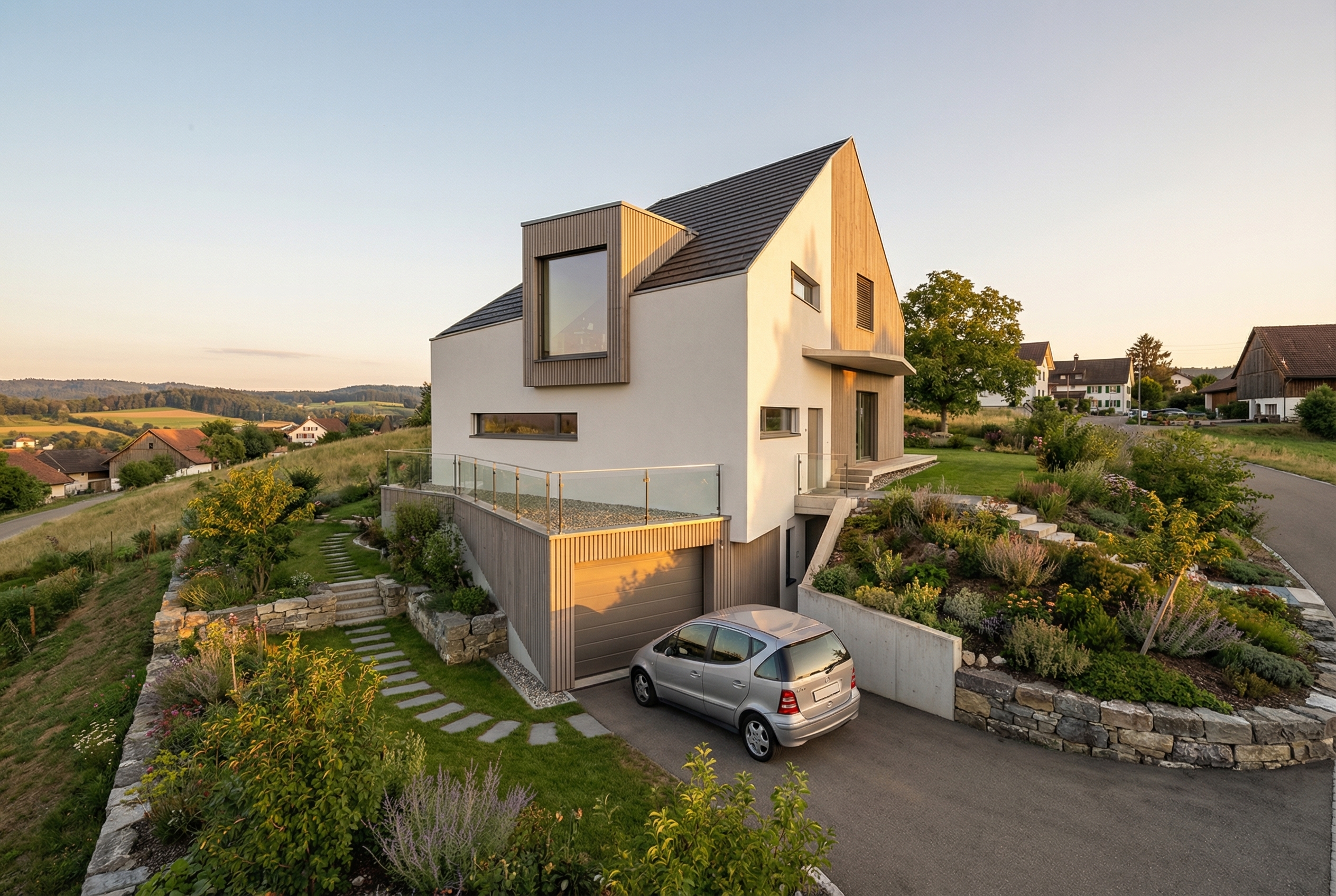 Dom w Szwajcarii — wizualizacja (po)